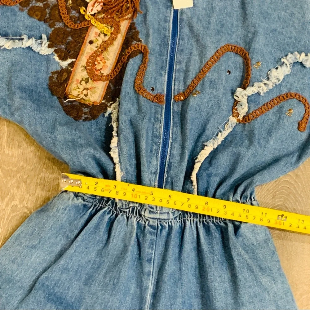 Vintage Y2K Denim Jumpsuit Deadstock Jaxie's W M NWT - Picture 3 of 13